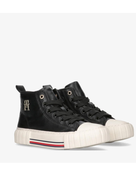 ბავშვის სპორტული ფეხსაცმელი Tommy Hilfiger - HIGH TOP LACE-UP SNEAKER BLACK