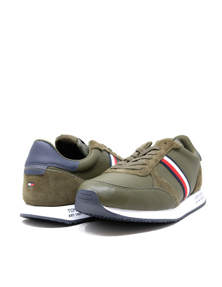 ბოტასები Tommy Hilfiger - RUNNER LO LEATHER STRIPES