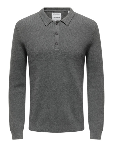 კაცის სვიტერი ONLY & SONS - ONSPHILL REG 12 RIB LS POLO KNIT