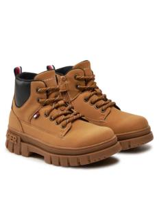 ბავშვის ბათინკი Tommy Hilfiger - LACE-UP BOOTIE OCHRE