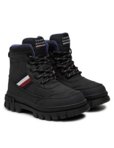 ბავშვის ბათინკი Tommy Hilfiger - STRIPES FUR BOOT BLACK