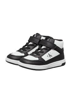 ბავშვის სპორტული ფეხსაცმელი CALVIN KLEIN - HIGH TOP LACE-UP/VELCRO SNEAKER BLACK/WHITE