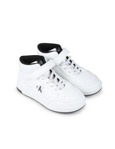 ბავშვის სპორტული ფეხსაცმელი CALVIN KLEIN - HIGH TOP LACE-UP/VELCRO SNEAKER WHITE