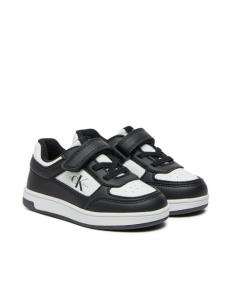 ბავშვის სპორტული ფეხსაცმელი CALVIN KLEIN - LOW CUT LACE-UP/VELCRO SNEAKER BLACK/WHITE