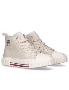 ბავშვის სპორტული ფეხსაცმელი Tommy Hilfiger - HIGH TOP LACE-UP SNEAKER IVORY