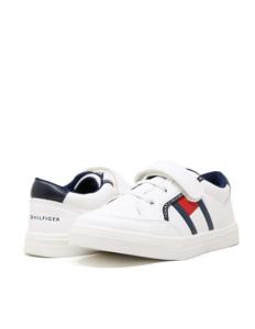 ბავშვის სპორტული ფეხსაცმელი Tommy Hilfiger - LOW CUT LACE-UP/VELCRO SNEAKER WHIT