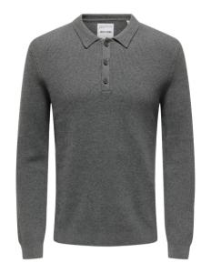 კაცის სვიტერი ONLY & SONS - ONSPHILL REG 12 RIB LS POLO KNIT