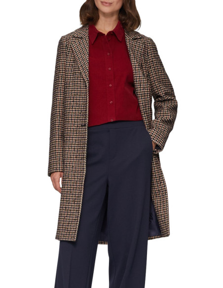 ქალის პალტო s.OLIVER - Checked wool-blend coat