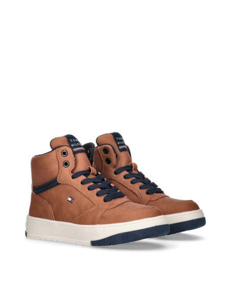 ბავშვის ბათინკი Tommy Hilfiger - MID CUTLACE-UP SNEAKER TOBACCO