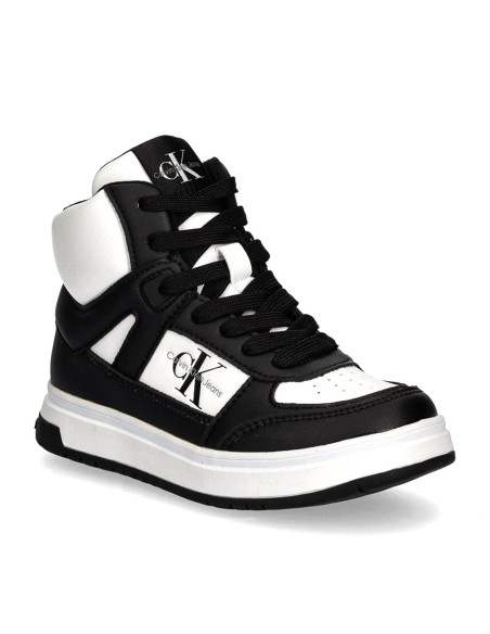ბავშვის სპორტული ფეხსაცმელი CALVIN KLEIN - HIGH TOP LACE-UP SNEAKER BLACK/WHITE