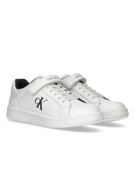 ბავშვის სპორტული ფეხსაცმელი CALVIN KLEIN - LOW CUT LACE-UP/VELCRO SNEAKER WHITE