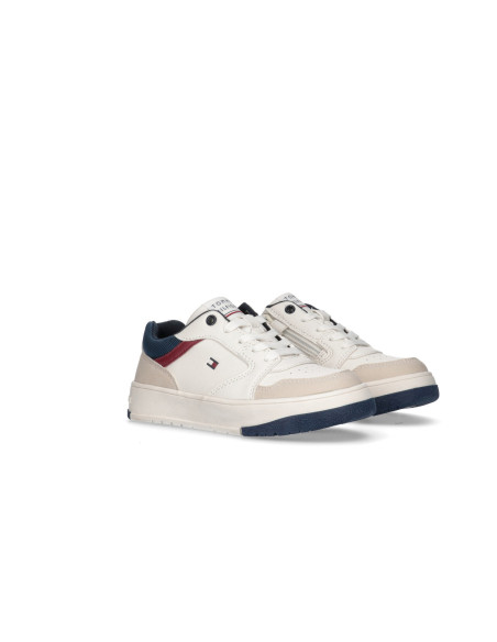 ბავშვის სპორტული ფეხსაცმელი Tommy Hilfiger - FLAG LOW CUT LACE-UP SNEAKER BEIGE/OFF WHITE/BLUE