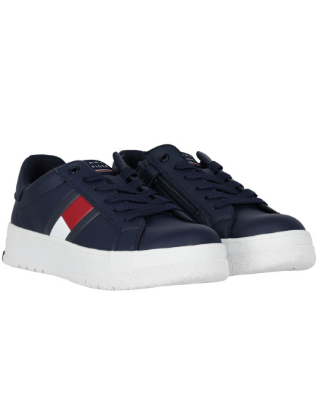 ბავშვის სპორტული ფეხსაცმელი Tommy Hilfiger - FLAG LOW CUT LACE-UP SNEAKER BLUE