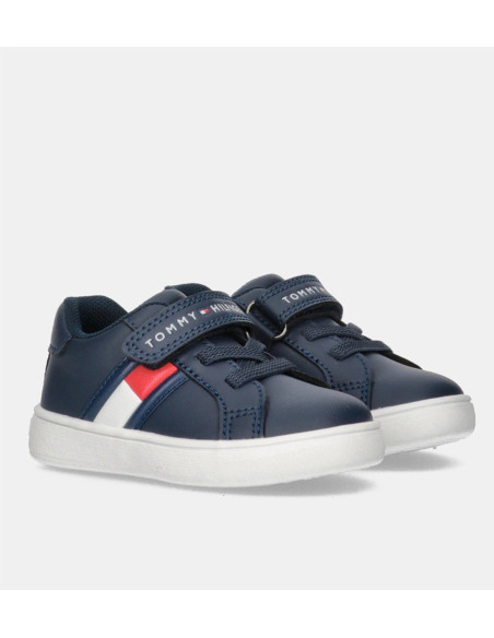 ბავშვის სპორტული ფეხსაცმელი Tommy Hilfiger - FLAG  LOW CUT VELCRO SNEAKER BLUE