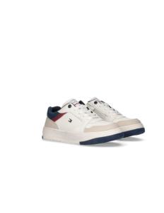 ბავშვის სპორტული ფეხსაცმელი Tommy Hilfiger - FLAG LOW CUT LACE-UP SNEAKER BEIGE/OFF WHITE/BLUE
