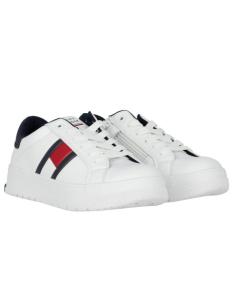 ბავშვის სპორტული ფეხსაცმელი Tommy Hilfiger - FLAG LOW CUT LACE-UP SNEAKER WHITE