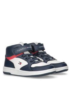 ბავშვის სპორტული ფეხსაცმელი Tommy Hilfiger - HIGH TOP LACE-UP/VELCRO SNEAKER BLUE/WHITE