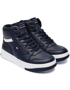 ბავშვის სპორტული ფეხსაცმელი Tommy Hilfiger - MID CUTLACE-UP SNEAKER BLUE