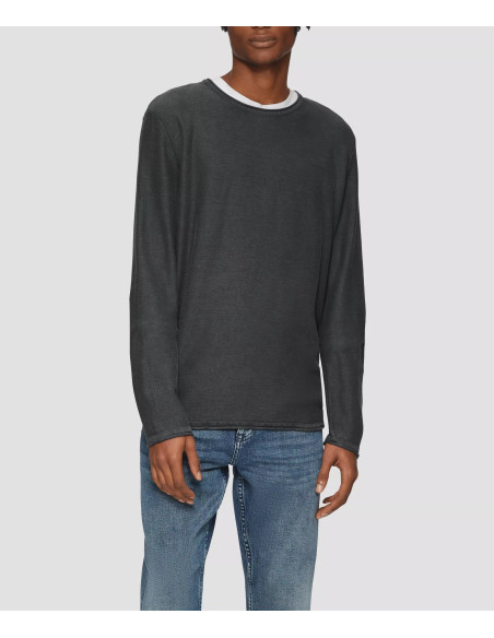 კაცის სვიტერი s.OLIVER - Garment-washed knit jumper with a rolled hem