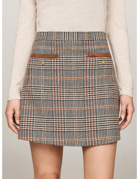 ქვედაბოლო Tommy Hilfiger - TWEED WOOL MIX CHECK MINI SKIRT