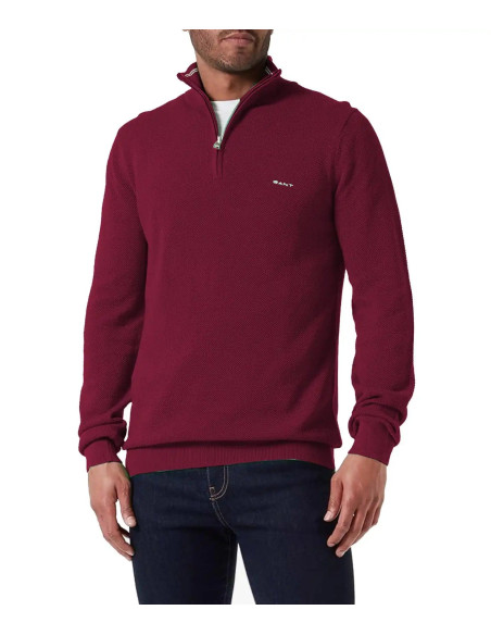 კაცის სვიტერი GANT - COTTON PIQUE HALF ZIP