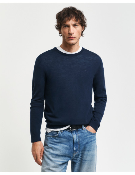 კაცის სვიტერი GANT - EXTRAFINE MERINO WOOL C-NECK