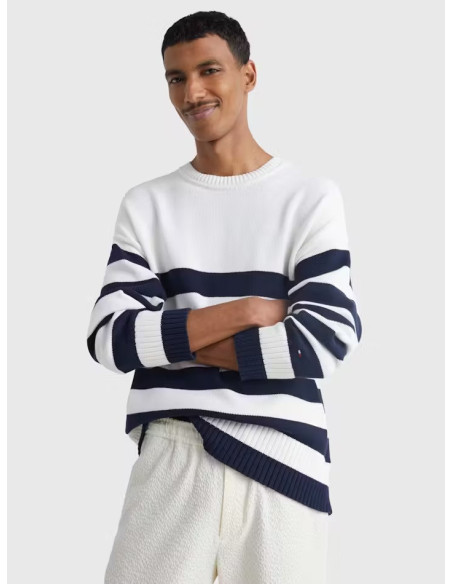 კაცის სვიტერი Tommy Hilfiger - BRETON STRIPE CREW NECK