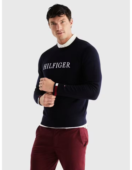 კაცის სვიტერი Tommy Hilfiger - HILFIGER FLAG CUFF CREW NECK