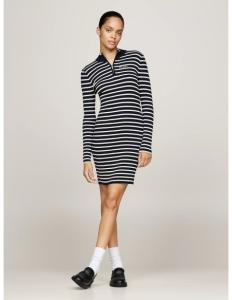კაბა Tommy Jeans - TJW METALLIC TIP ZIP SWTR DRESS