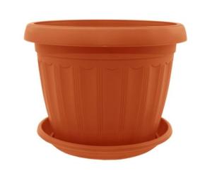 პლასტმასის ქოთანი დასადგამით Aleana ტერრა 30x23 ტერაკოტი