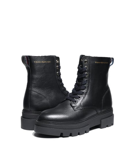 ქალის ბათინკი Tommy Hilfiger - HILFIGER SUEDE LACE ZIP BOOT