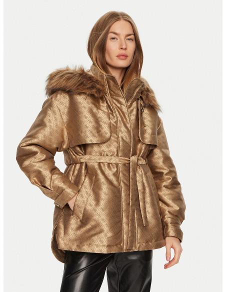 ქურთუკი Guess - ELLY LOGO JACQUARD PARKA