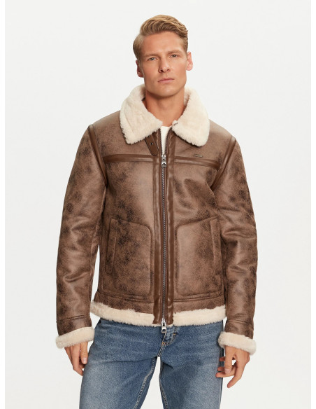 კაცის ქურთუკი GUESS - AVIATOR SHEARLING