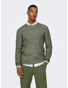 კაცის სვიტერი ONLY & SONS - ONSTEGAN REG 5 CB WOOL CREW KNIT BF