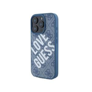 Guess PU 4G Hard Case With Big Love Guess Logo For iPhone 16 Pro Max GUHCP16XP4PLGWB Blue