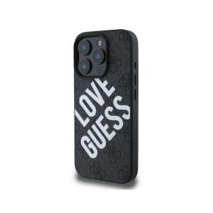 Guess PU 4G Hard Case With Big Love Guess Logo For iPhone 16 Pro Max GUHCP16XP4PLGWK Black