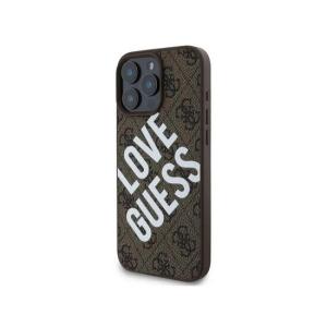 Guess PU 4G Hard Case With Big Love Guess Logo For iPhone 16 Pro Max GUHCP16XP4PLGWW Brown