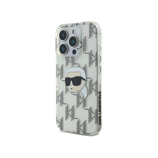 Karl Lagerfeld IML Hard Case Karl Head  Monogram iPhone 16 Pro KLHCP16LHKLPKHT Transparent