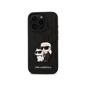 Karl Lagerfeld PU Monogram KarChoupette Patch Hard Case iPhone 16 Pro KLOHCP16LPGKLKCPK Black