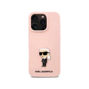 Karl Lagerfeld TPU Silicone Ikonik Hard Case iPhone 16 Pro Max KLOHCP16XSNIKBCP Pink