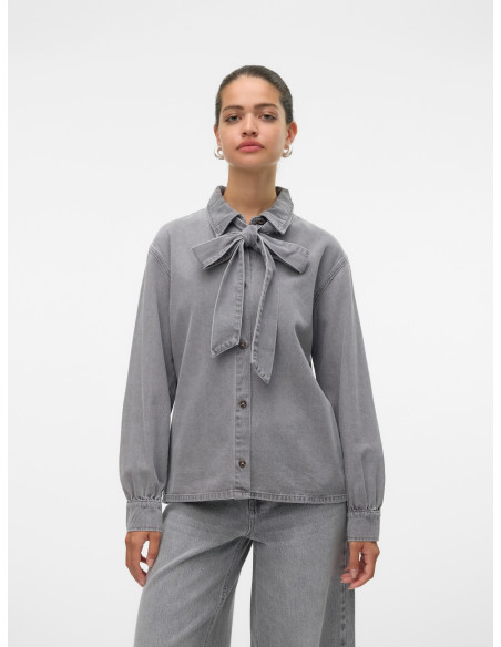 პერანგი Vero Moda - VMPAIGE LS BOW DNM SHIRT GU216