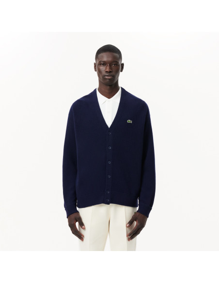 კაცის სვიტერი Lacoste - Relaxed Fit Carded Wool Cardigan