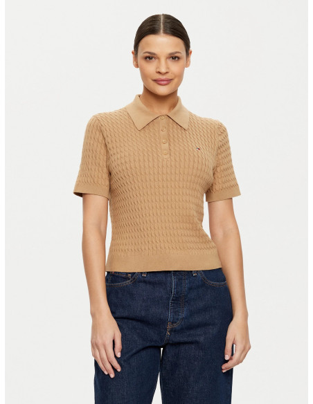 მაისურები Tommy Hilfiger - CO CABLE FINE GG POLO SWEATER SS