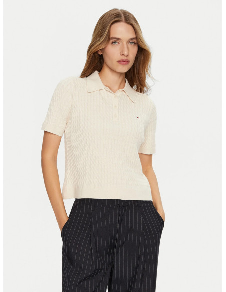 მაისურები Tommy Hilfiger - CO CABLE FINE GG POLO SWEATER SS