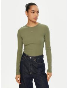 მაისურები Tommy Jeans - TJW SLIM ESSENTIAL RIB LS