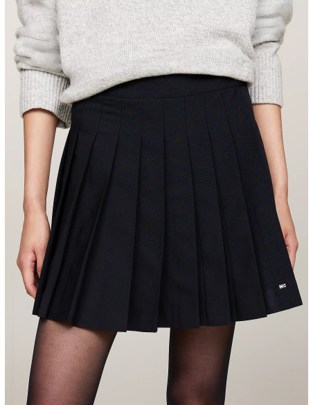 ქვედაბოლო Tommy Hilfiger - COOL WOOL MIX PLEAT SHORT SKIRT