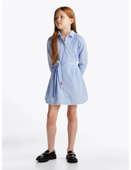 ბავშვის კაბა TOMMY HILFIGER - STRIPE SHIRT DRESS LS