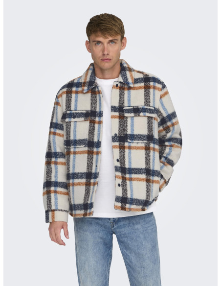 კაცის ქურთუკი ONLY & SONS - ONSGIO LF CHECK PADDED JACKET OTW