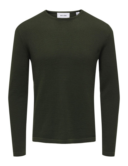კაცის სვიტერი ONLY & SONS - ONSPANTER REG 12 STRUC CREW KNIT NOOS