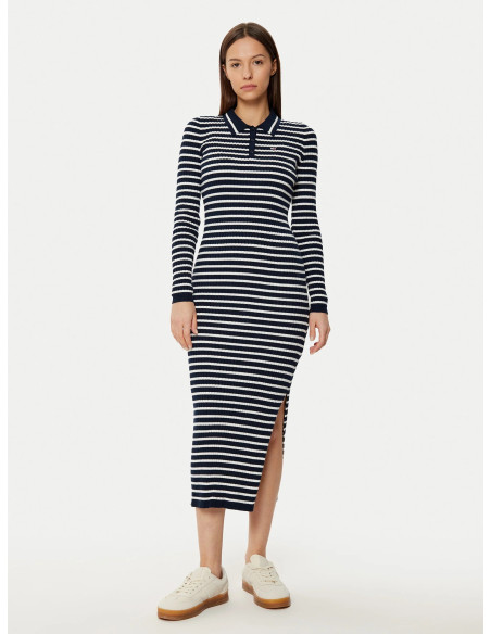 კაბა Tommy Jeans - TJW LS POLO MIDI DRESS